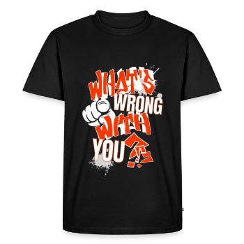 Qu’est-ce qui ne va pas chez TOI ?! - T-shirt Premium bio Homme - noir - Devant - Nico (187cm)
