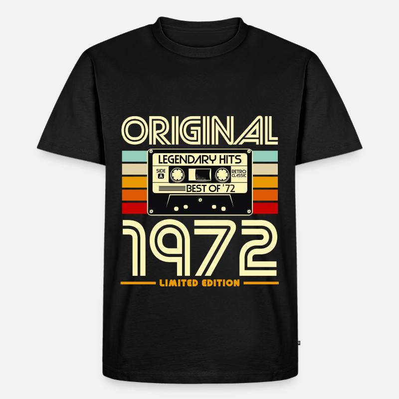Cassette Originale 1972 Rétro - T-shirt Premium bio Homme - noir