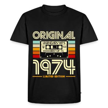 Original 1974 Limited Edition Cassette - Men's Premium Organic T-Shirt - black - Front - Nico (187cm)