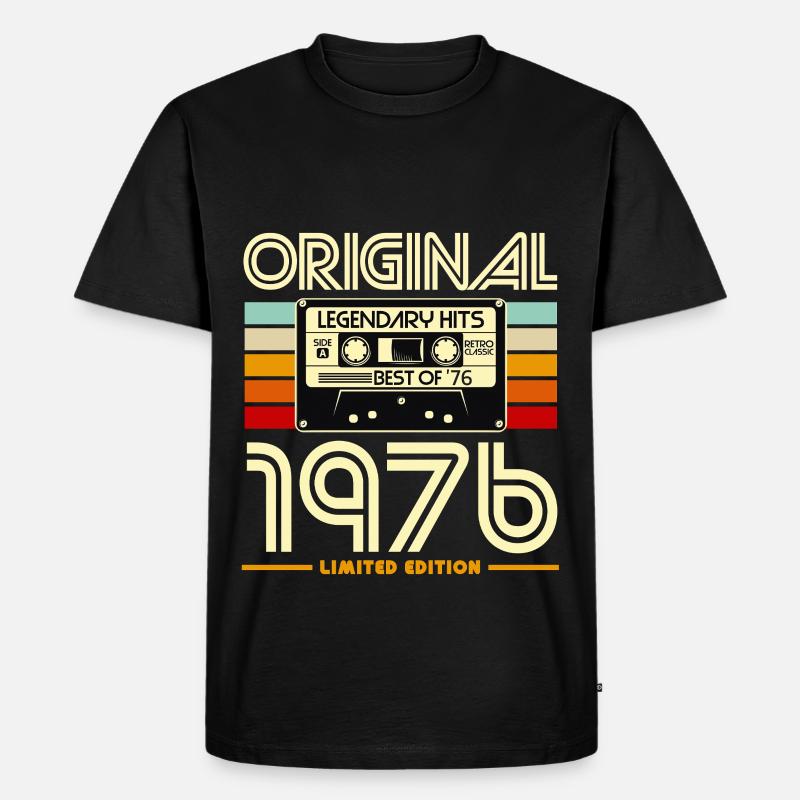 Originale Retro-Kassette von 1976 - Männer Premium Bio T-Shirt - Schwarz