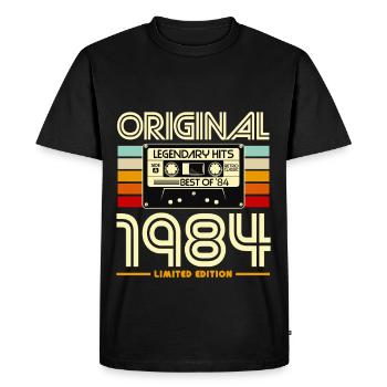 Original 1984 Retro Cassette - Men's Premium Organic T-Shirt - black - Front - Nico (187cm)