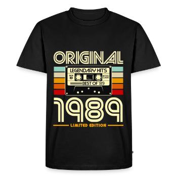 1989 Cassette Retro Édition Limitée - T-shirt Premium bio Homme - noir - Devant - Nico (187cm)