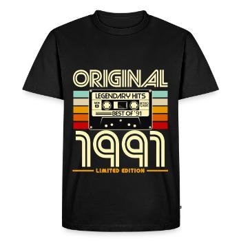 Original 1991 Retro Cassette - T-shirt Premium bio Homme - noir - Devant - Nico (187cm)