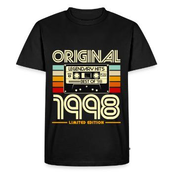 Original 1998 Retro Cassette - Men's Premium Organic T-Shirt - black - Front - Nico (187cm)