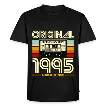 Original 1995 Retro Cassette - Men's Premium Organic T-Shirt - black - Front - Nico (187cm)
