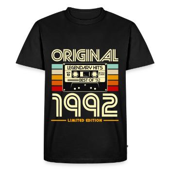 Original 1992 Legendary Cassette - Men's Premium Organic T-Shirt - black - Front - Nico (187cm)
