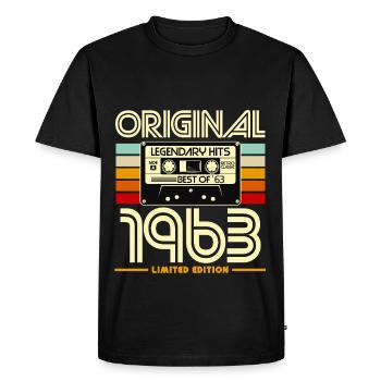 Cassette Retro 1963 Edition limitée - T-shirt Premium bio Homme - noir - Devant - Nico (187cm)