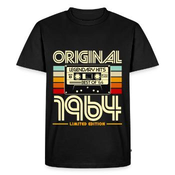 Original 1964 Retro Cassette - T-shirt Premium bio Homme - noir - Devant - Nico (187cm)