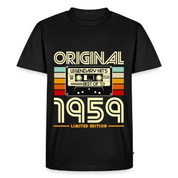 Vintage 1959 Cassette Limited - T-shirt Premium bio Homme - noir - Devant - Nico (187cm)