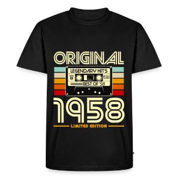 Original 1958 Vintage Cassette - Men's Premium Organic T-Shirt - black - Front - Nico (187cm)