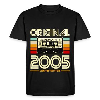 Original 2005 Cassette Retro - Men's Premium Organic T-Shirt - black - Front - Nico (187cm)