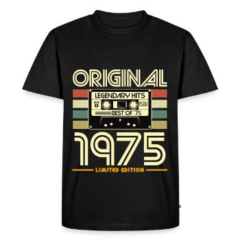 Original 1975 Retro Tape - Men's Premium Organic T-Shirt - black - Front - Nico (187cm)
