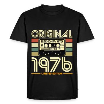 Original 1976 Cassette Vintage - Men's Premium Organic T-Shirt - black - Front - Nico (187cm)
