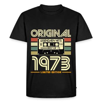 Original 1973 Retro Cassette - Men's Premium Organic T-Shirt - black - Front - Nico (187cm)