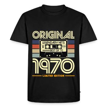Original 1970 Limited Edition Cassette - T-shirt Premium bio Homme - noir - Devant - Nico (187cm)