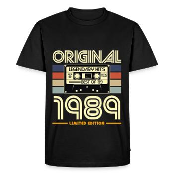 Original 1989 Retro Cassette - T-shirt Premium bio Homme - noir - Devant - Nico (187cm)