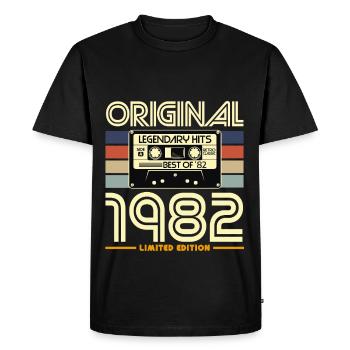 Original 1982 Limited Edition - Men's Premium Organic T-Shirt - black - Front - Nico (187cm)