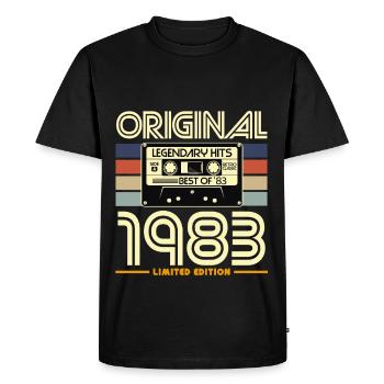 Original 1983 Retro Cassette - Men's Premium Organic T-Shirt - black - Front - Nico (187cm)