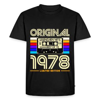 Original 1978 Cassette Retro - Men's Premium Organic T-Shirt - black - Front - Nico (187cm)
