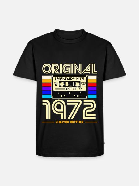 1972 Limited Edition Cassette - Men's Premium Organic T-Shirt - black