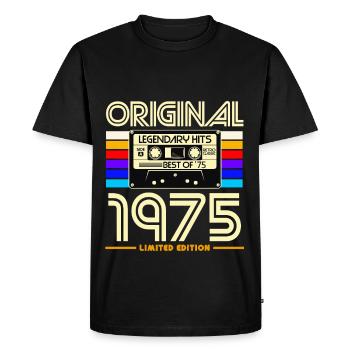 Original 1975 Cassette Rétro - T-shirt Premium bio Homme - noir - Devant - Nico (187cm)