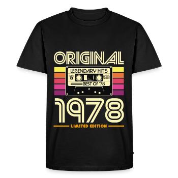 Cassette Retro 1978 Edition - T-shirt Premium bio Homme - noir - Devant - Nico (187cm)