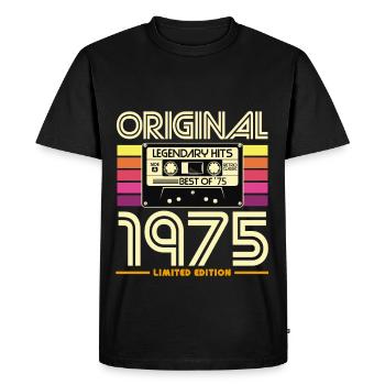 Original 1975 Cassette Limited - Men's Premium Organic T-Shirt - black - Front - Nico (187cm)
