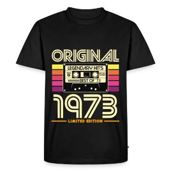 Original 1973 Retro Cassette - T-shirt Premium bio Homme - noir - Devant - Nico (187cm)