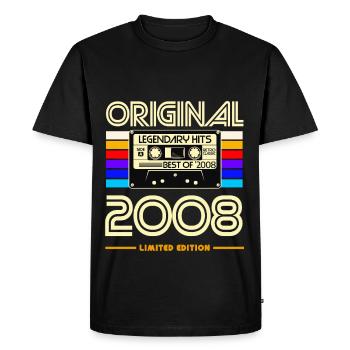 Original 2008 Limited Cassette Art - Men's Premium Organic T-Shirt - black - Front - Nico (187cm)