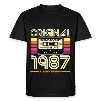 Original 1987 Cassette Retro - T-shirt Premium bio Homme - noir - Devant - Nico (187cm)