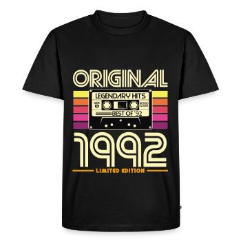 Original 1992 Cassette Retro - T-shirt Premium bio Homme - noir - Devant - Nico (187cm)