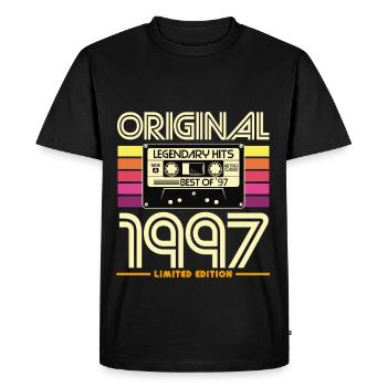 Original 1997 Limited Retro Cassette - Men's Premium Organic T-Shirt - black - Front - Nico (187cm)