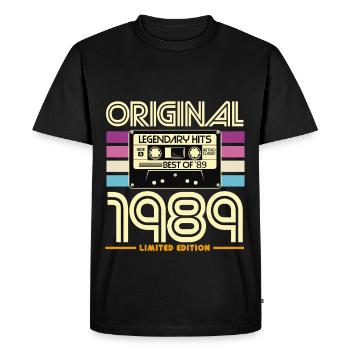 1989 Edition Limitée Cassette Retro - T-shirt Premium bio Homme - noir - Devant - Nico (187cm)