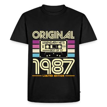 Original 1987 Limited Edition - Men's Premium Organic T-Shirt - black - Front - Nico (187cm)