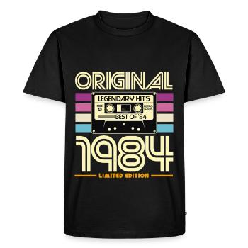 Original 1984 Limited Edition Retro Cassette - Men's Premium Organic T-Shirt - black - Front - Nico (187cm)