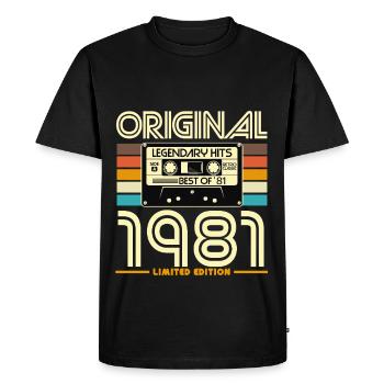 Original 1981 Limited Edition - Men's Premium Organic T-Shirt - black - Front - Nico (187cm)