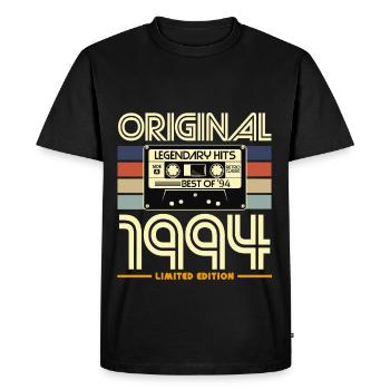 Original 1994 Legacy Cassette - Men's Premium Organic T-Shirt - black - Front - Nico (187cm)