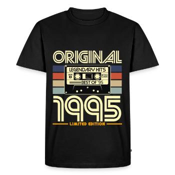 1995 Cassette Rétro Original - T-shirt Premium bio Homme - noir - Devant - Nico (187cm)