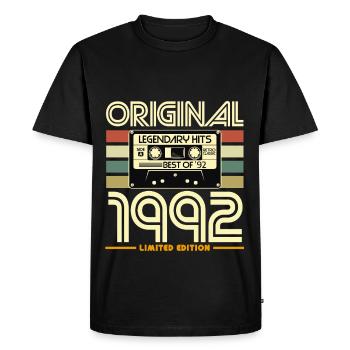 Original 1992 Cassette Limited - Men's Premium Organic T-Shirt - black - Front - Nico (187cm)