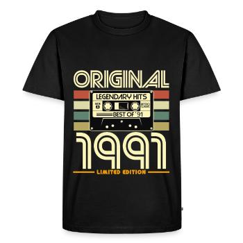 Original 1991 Limited Edition Retro - Men's Premium Organic T-Shirt - black - Front - Nico (187cm)