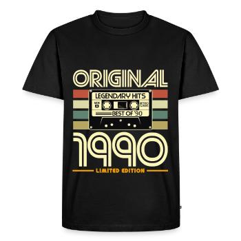 Original 1990 Retro Cassette Edition - Men's Premium Organic T-Shirt - black - Front - Nico (187cm)