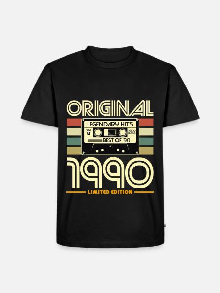 Original 1990 Retro Cassette Edition - Men's Premium Organic T-Shirt - black