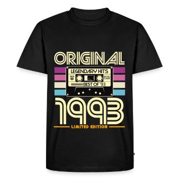 Original 1993 Limited Edition Cassette - Men's Premium Organic T-Shirt - black - Front - Nico (187cm)