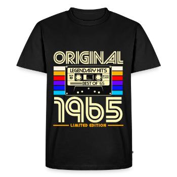 Original 1965 Retro Cassette - Men's Premium Organic T-Shirt - black - Front - Nico (187cm)