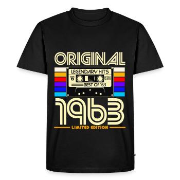 Original 1963 Retro Cassette Tape Limited Edition - Men's Premium Organic T-Shirt - black - Front - Nico (187cm)