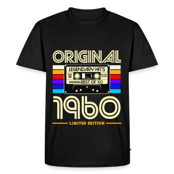 Original 1960 Cassette Vintage - T-shirt Premium bio Homme - noir - Devant - Nico (187cm)