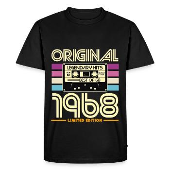 Original 1968 Hits Cassette Retro - T-shirt Premium bio Homme - noir - Devant - Nico (187cm)