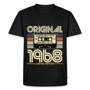 1968 Edition Cassette Vintage - T-shirt Premium bio Homme - noir - Devant - Nico (187cm)