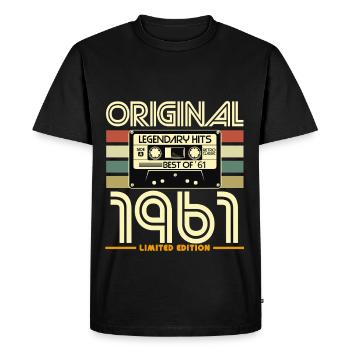 1961 Retro Cassette Limited Edition - Men's Premium Organic T-Shirt - black - Front - Nico (187cm)