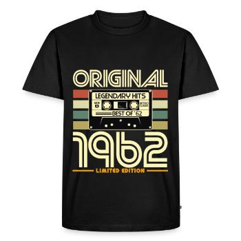Original 1962 Limited Edition Vintage Cassette - Men's Premium Organic T-Shirt - black - Front - Nico (187cm)